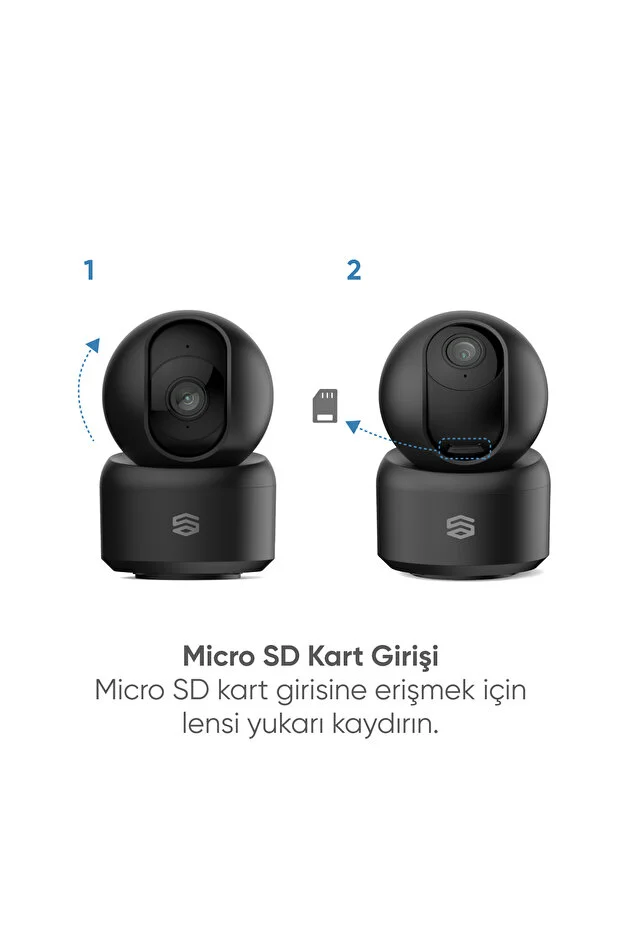 Akıllı 360° Kamera Wi-fi, 1620p 3k Ultra Görüntü Kalitesi, Gece Görüş, Ses Gönderme Ve Alma